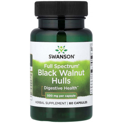 Swanson Full Spectrum Black Walnut Hulls 500 мг 60 капсул